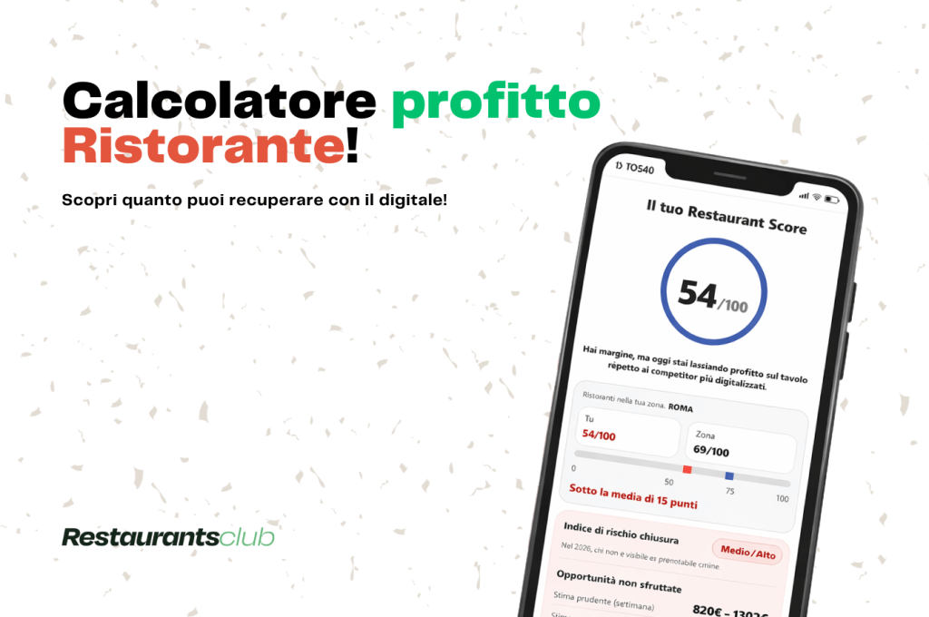 calcolatore profitto ristorante