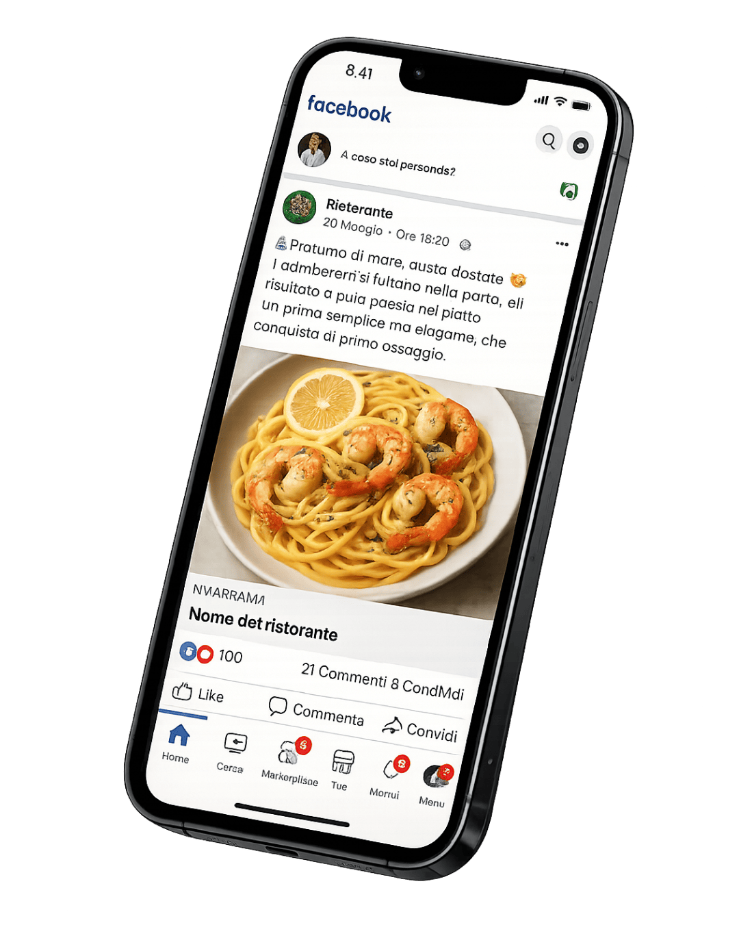 Menu digitale su smartphone