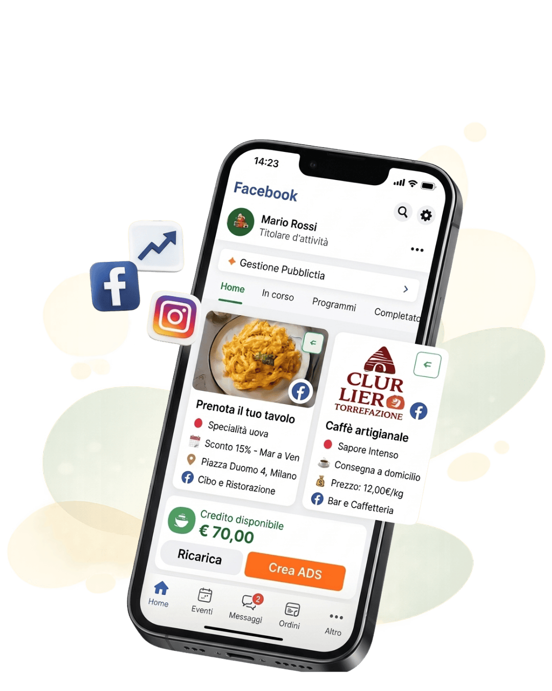 Menu digitale su smartphone